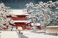 GBeye Kawase Zojo Temple in the Snow Poster 91,5x61cm | Yourdecoration.de