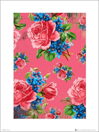 GBeye Vintage Flowers Pink Kunstdruck | Yourdecoration.de
