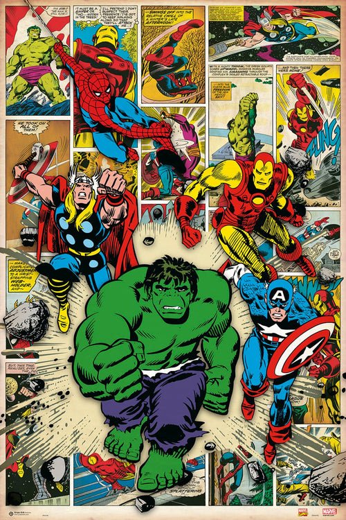 Grupo Erik GPE4786 Marvel Comics Here Come The Heroes Poster 61X91,5cm | Yourdecoration.at