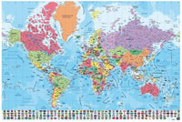 Grupo Erik GPE4913 Map World Pt Physical Politic Poster 91,5X61cm | Yourdecoration.at