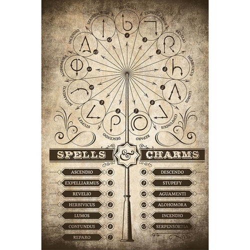 Grupo Erik GPE5160 Harry Potter Spells And Charms Poster 61X91,5cm | Yourdecoration.at