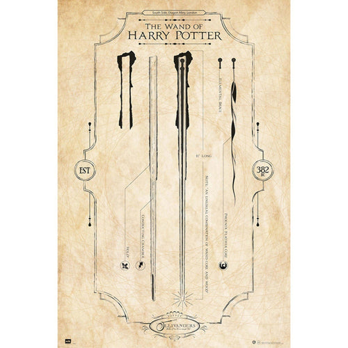 Grupo Erik GPE5161 Harry Potter The Wand Poster 61X91,5cm | Yourdecoration.at