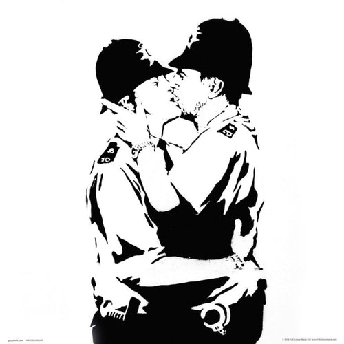 Grupo Erik Brandalised Bobbies Kissing Kunstdruck 30X30cm | Yourdecoration.at