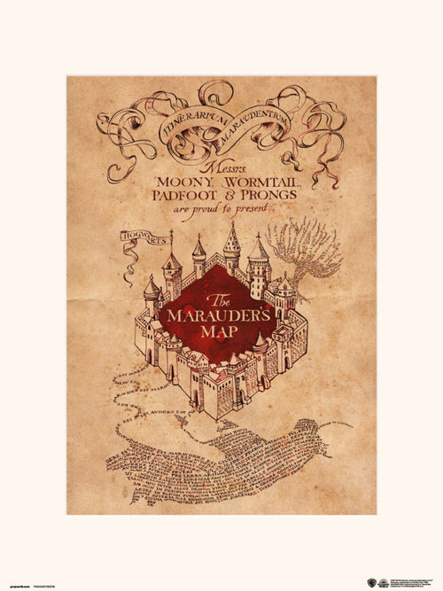 Grupo Erik Harry Potter The Marauders Map Kunstdruck 30X40cm | Yourdecoration.at