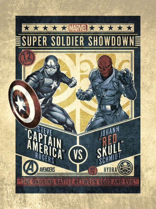 Grupo Erik Marvel Comics Captain America Vs Red Skull Kunstdruck 30X40cm | Yourdecoration.at