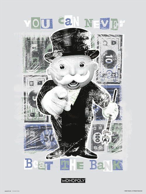 Grupo Erik Monopoly You Can Never Beat The Bank Kunstdruck 30X40cm | Yourdecoration.at
