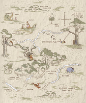 Komar Vlies Fototapete Iadx4 042 Winnie The Pooh Map | Yourdecoration.at