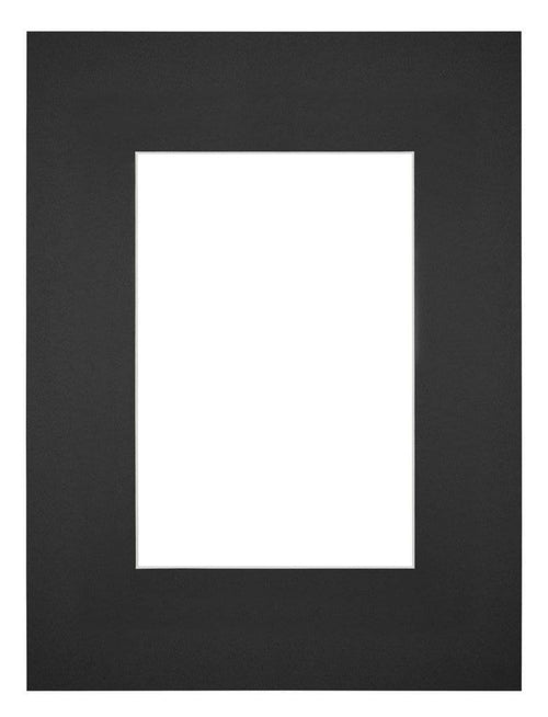 Passepartout 18x24cm Karton Schwarz Rand Gerade Vorne | Yourdecoration.de