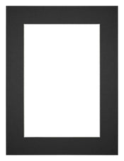 Passepartout 60x80cm Karton Schwarz Rand 5cm Gerade Vorne | Yourdecoration.de