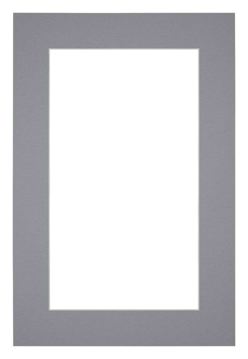 Passepartout 60x90cm Karton Grau Rand 5cm Gerade Vorne | Yourdecoration.de