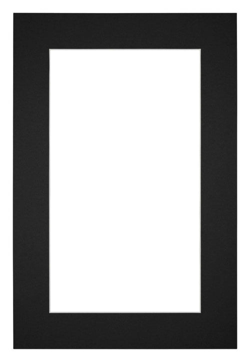 Passepartout 40x60cm Karton Schwarz Rand 5cm Gerade Vorne | Yourdecoration.de