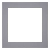 Passepartout 70x70cm Karton Grau Rand 5cm Gerade Vorne | Yourdecoration.de