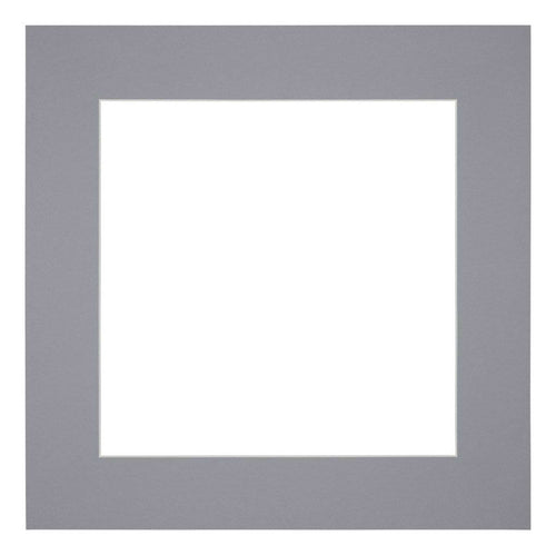 Passepartout 40x40cm Karton Grau Rand 6cm Gerade Vorne | Yourdecoration.de