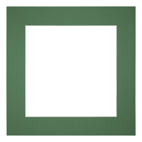 Passepartout 40x40cm Karton Waldgrun Rand 6cm Gerade Vorne | Yourdecoration.de