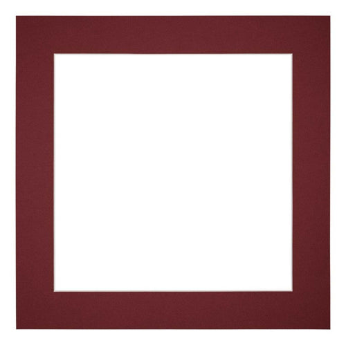 Passepartout 60x60cm Karton Weinrot Rand 5cm Gerade Vorne | Yourdecoration.de