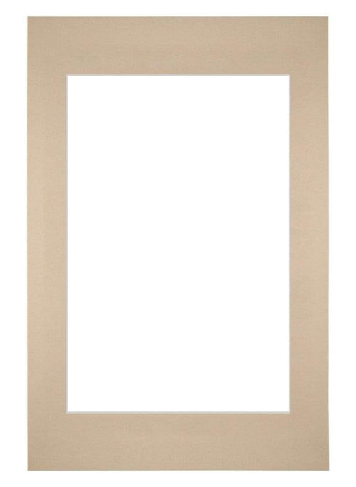 Passepartout 40x60cm Karton Beige Rand Gerade Vorne | Yourdecoration.de