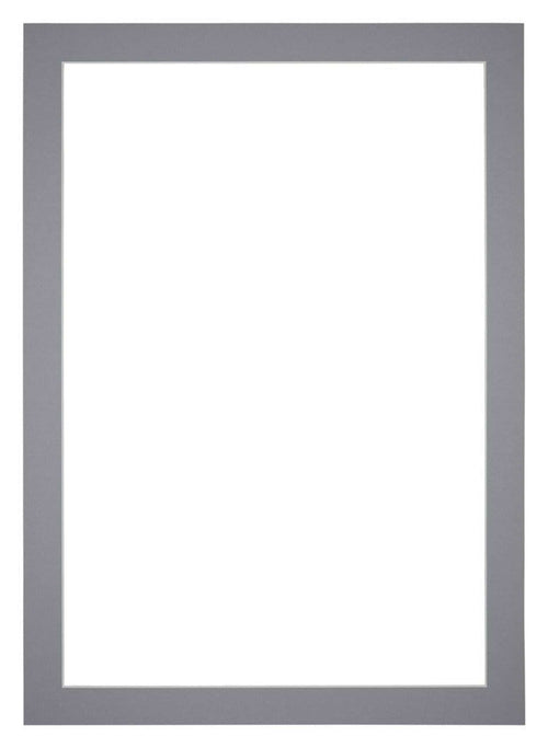 Passepartout 25x35cm Karton Grau Rand 4cm Gerade Vorne | Yourdecoration.de