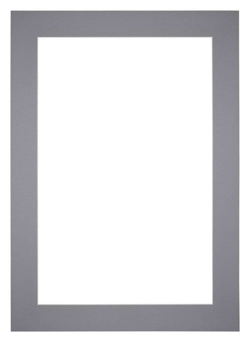 Passepartout 25x35cm Karton Grau Rand 6cm Gerade Vorne | Yourdecoration.de
