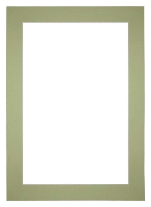 Passepartout 25x35cm Karton Mintgrun Rand 6cm Gerade Vorne | Yourdecoration.de