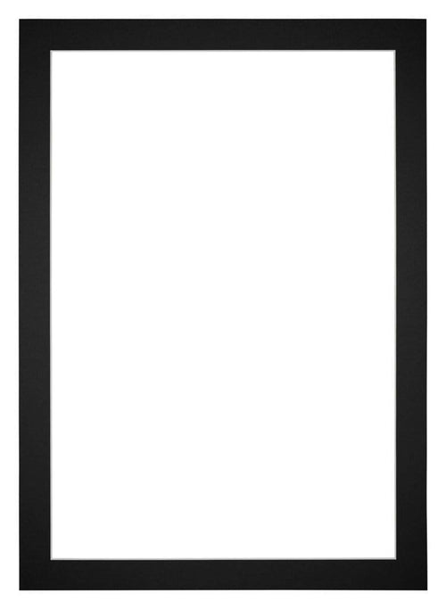 Passepartout 25x35cm Karton Schwarz Rand 4cm Gerade Vorne | Yourdecoration.de