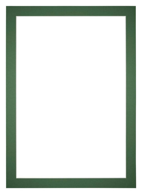 Passepartout 25x35cm Karton Waldgrun Rand 4cm Gerade Vorne | Yourdecoration.de