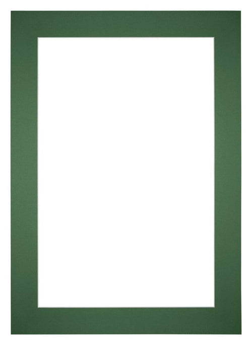 Passepartout 25x35cm Karton Waldgrun Rand 6cm Gerade Vorne | Yourdecoration.de