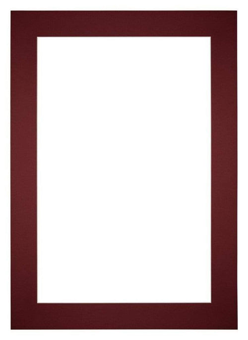 Passepartout 25x35cm Karton Weinrot Rand 6cm Gerade Vorne | Yourdecoration.de