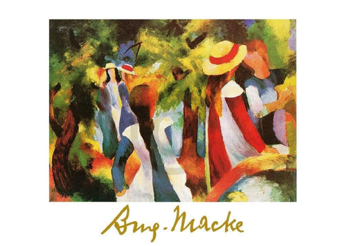 August Macke Ragazze sotto gli alberi Kunstdruck 70x50cm | Yourdecoration.de