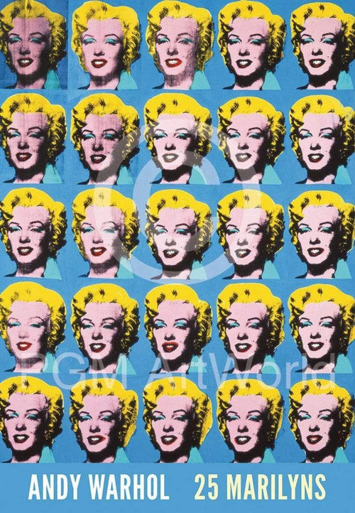 Andy Warhol 25 Colored Marilyns Kunstdruck 45x65cm | Yourdecoration.de