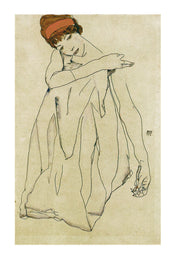 Egon Schiele Die Sitzende Frau Kunstdruck 50x70cm | Yourdecoration.de