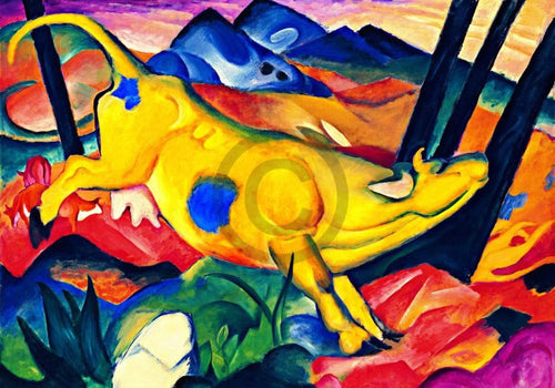 Franz Marc Die gelbe Kuh Kunstdruck 100x70cm | Yourdecoration.de