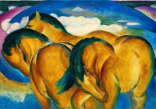 Franz Marc Die kleinen gelben Pferde Kunstdruck 100x70cm | Yourdecoration.de