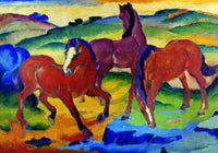 Franz Marc Die roten Pferde Kunstdruck 100x70cm | Yourdecoration.de