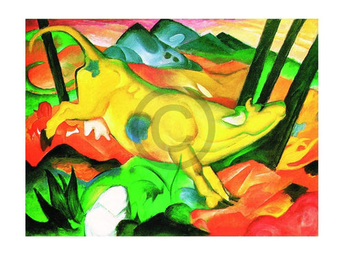 Franz Marc Gelbe Kuh Kunstdruck 80x60cm | Yourdecoration.de