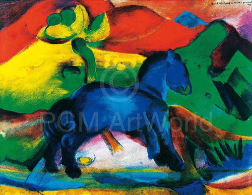 Franz Marc Blaues Pferdchen Kunstdruck 80x60cm | Yourdecoration.de