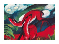 Franz Marc The red Deer Kunstdruck 80x60cm | Yourdecoration.de