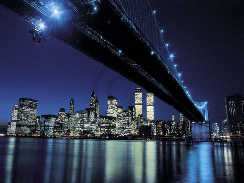 Henri Silberman Brooklyn Bridge at Night Kunstdruck 80x60cm | Yourdecoration.de
