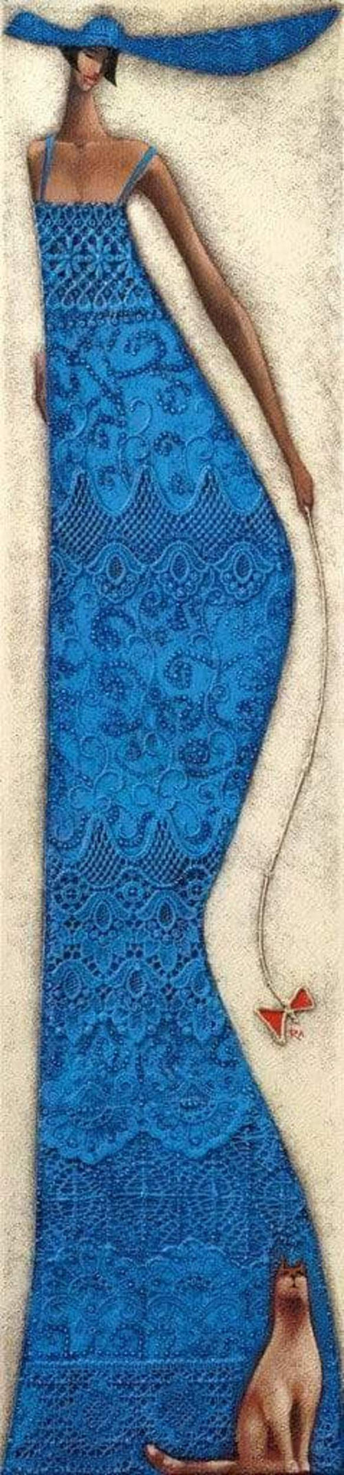 Ira Tsantekidou Lady in Blue Kunstdruck 32x128cm | Yourdecoration.de