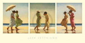 Jack Vettriano Summer Days Triptychon Kunstdruck 70x36cm | Yourdecoration.de