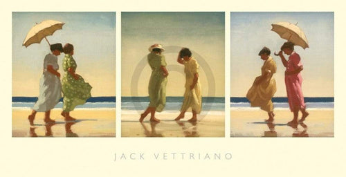 Jack Vettriano Summer Days Triptychon Kunstdruck 70x36cm | Yourdecoration.de