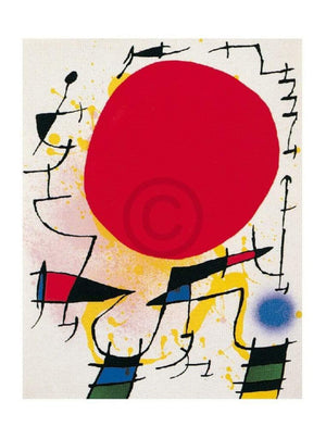 Joan Miro Le soleil rouge Kunstdruck 40x50cm | Yourdecoration.de