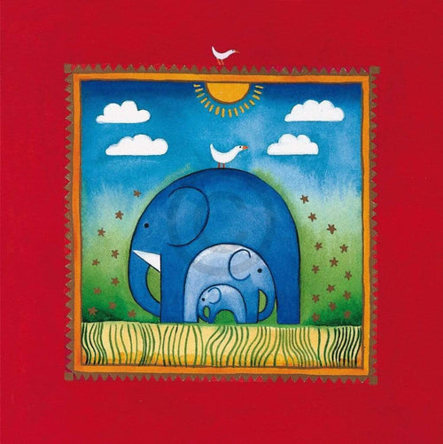 Linda Edwards Three little elephants Kunstdruck 40x40cm | Yourdecoration.de