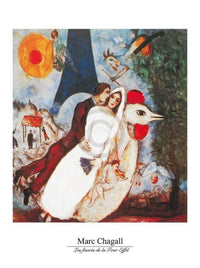 Marc Chagall Les fiances Kunstdruck 60x80cm | Yourdecoration.de