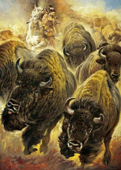 Renato Casaro Büffeljagd Kunstdruck 50x70cm | Yourdecoration.de