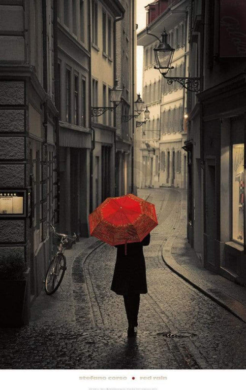 Stefano Corso Red Rain Kunstdruck 61x96cm | Yourdecoration.de