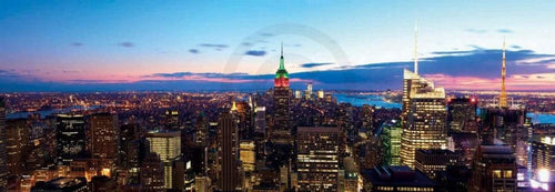 Shutterstock Aerial New York City Kunstdruck 95x33cm | Yourdecoration.de