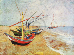 Vincent Van Gogh Barche sulla spiaggia Kunstdruck 80x60cm | Yourdecoration.de