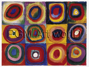 Wassily Kandinsky Farbstudie Quadrate Kunstdruck 120x90cm | Yourdecoration.de