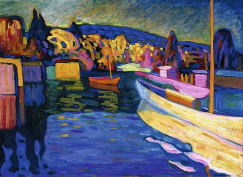 Wassily Kandinsky Herbstlandschaft mit Booten Kunstdruck 80x60cm | Yourdecoration.de