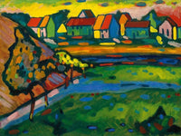 Wassily Kandinsky Bayrisches Dorf mit Feld Kunstdruck 80x60cm | Yourdecoration.de